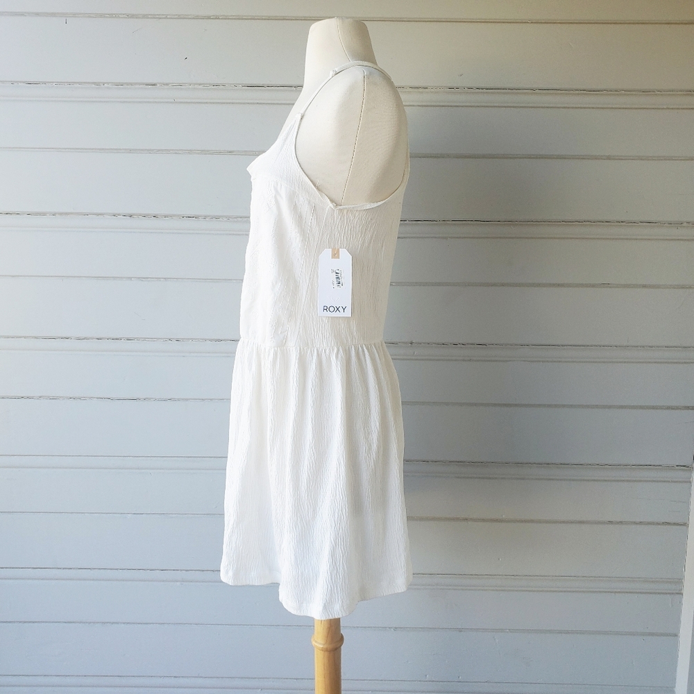 NWT ROXY LaPointe Beaches Embroidered Racerback White Dress M - Picture 5 of 12